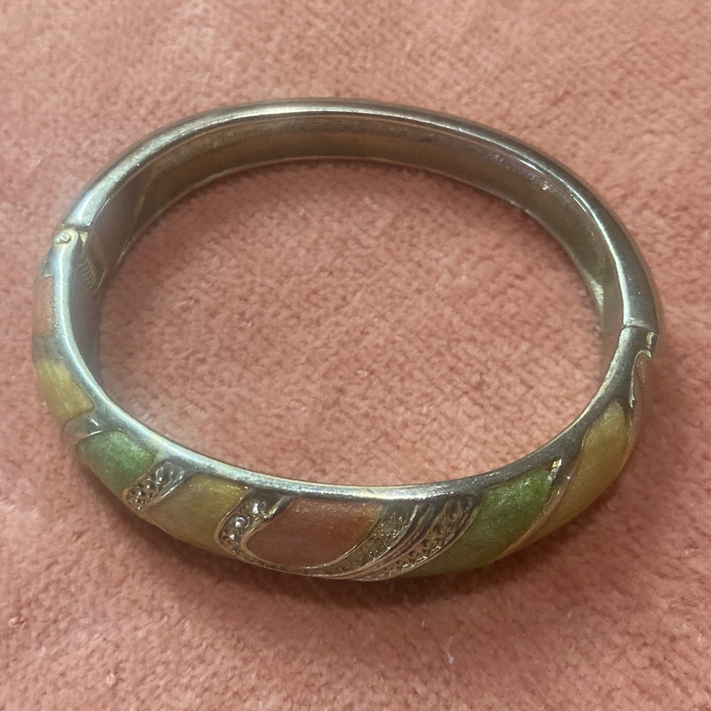 Colorful Enamel Bangle Bracelet - Picture 6 of 6